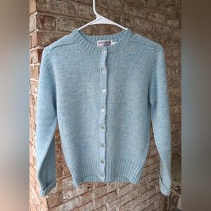 Shetlander Light Blue Wool Cardigan
